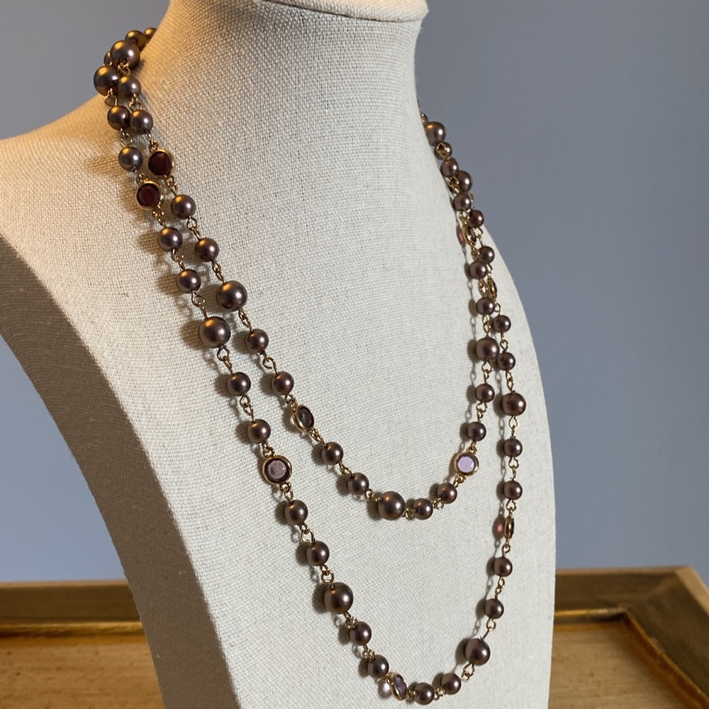Monet Vintage Champagne-Purple Beaded Necklace